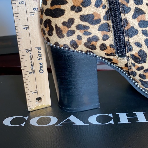 👢Coach Leopard Boots NWT Sz 6 Real Dyed Calf Fur. New with box - Picture 9 of 13